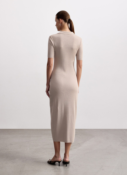 Платье вязаное с воротником поло ALL WE NEED, цвет: Серо-бежевый, 2603W3449-12 купить онлайн