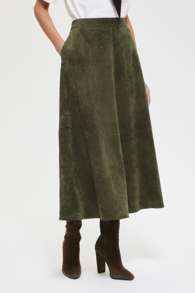 Юбка из экозамши DREAMS BY ALENA AKHMADULLINA, цвет: хаки, 225102100204282/118000 купить онлайн