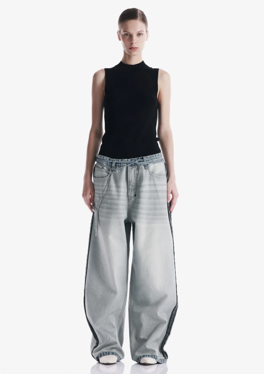 Широкие джинсы KRAKATAU, цвет: бледно-голубой, Ru226-63 купить онлайн