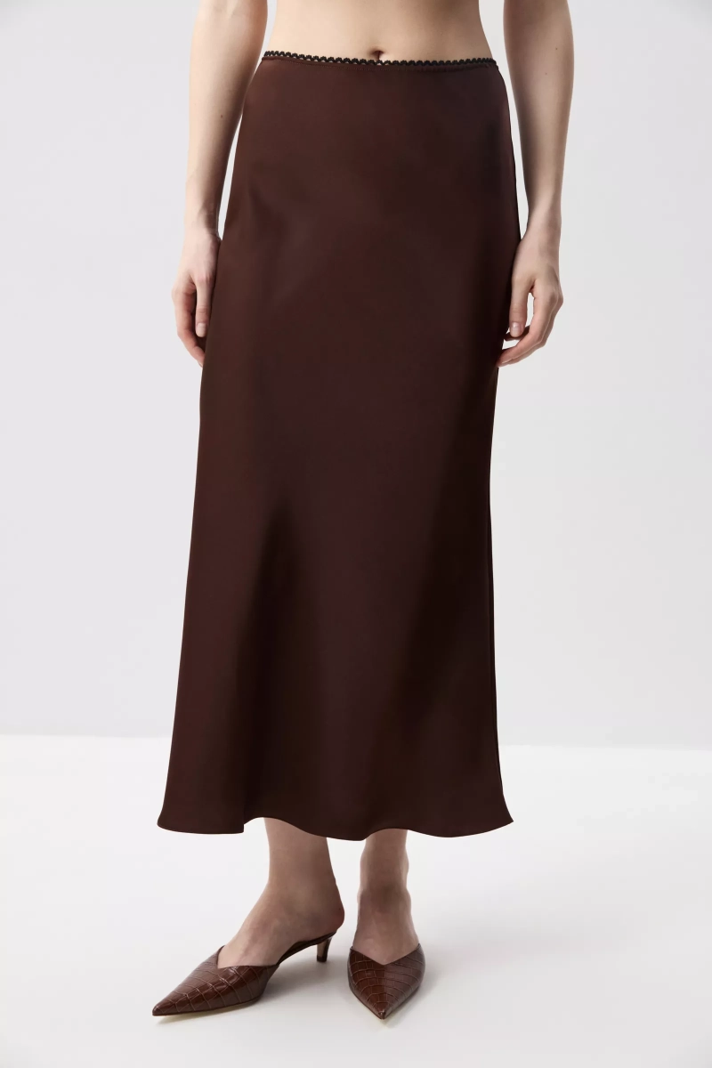 Юбка годе из сатина Charmstore, цвет: шоколадный, 116-55960-551 купить онлайн