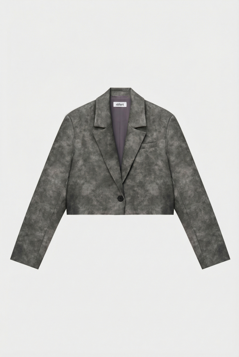 Жакет укороченный из экокожи