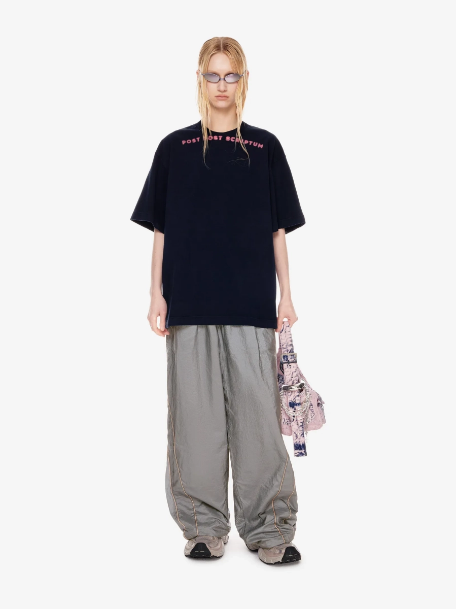 Футболка оверсайз с принтом POST POST SCRIPTUM, цвет: синий, 1146.11.00.BLU купить онлайн