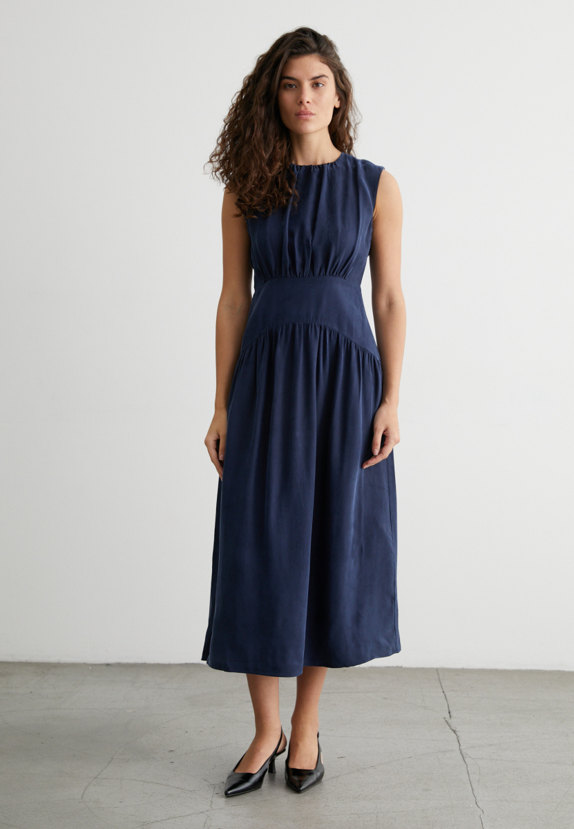 Платье со сборками Gina Marou, цвет: синий, Mar5_2604 купить онлайн
