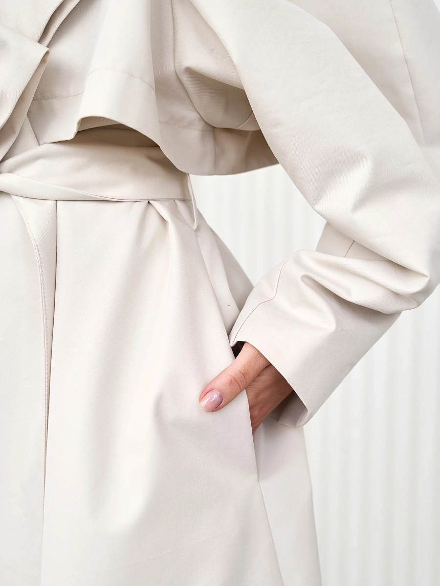 Тренч оверсайз I.B.W., цвет: молочный, CO053 купить онлайн