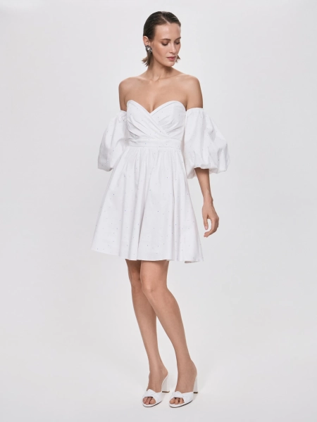 Мини-платье с принтом ANNA PEKUN, цвет: белый,  купить онлайн