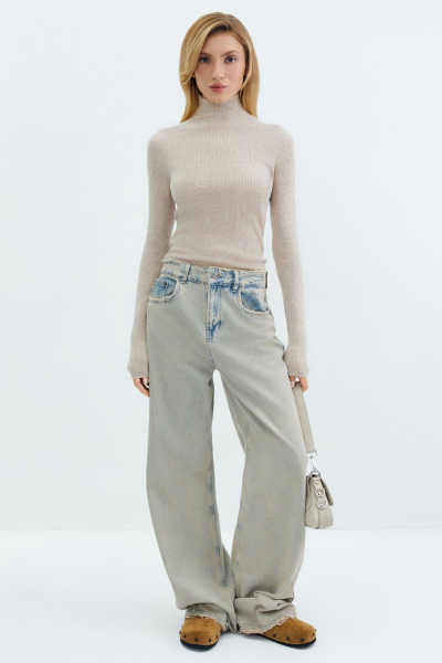 Водолазка с добавлением шерсти и кашемира TOPTOP, цвет: бежевый, TTS.052.14204.110 купить онлайн