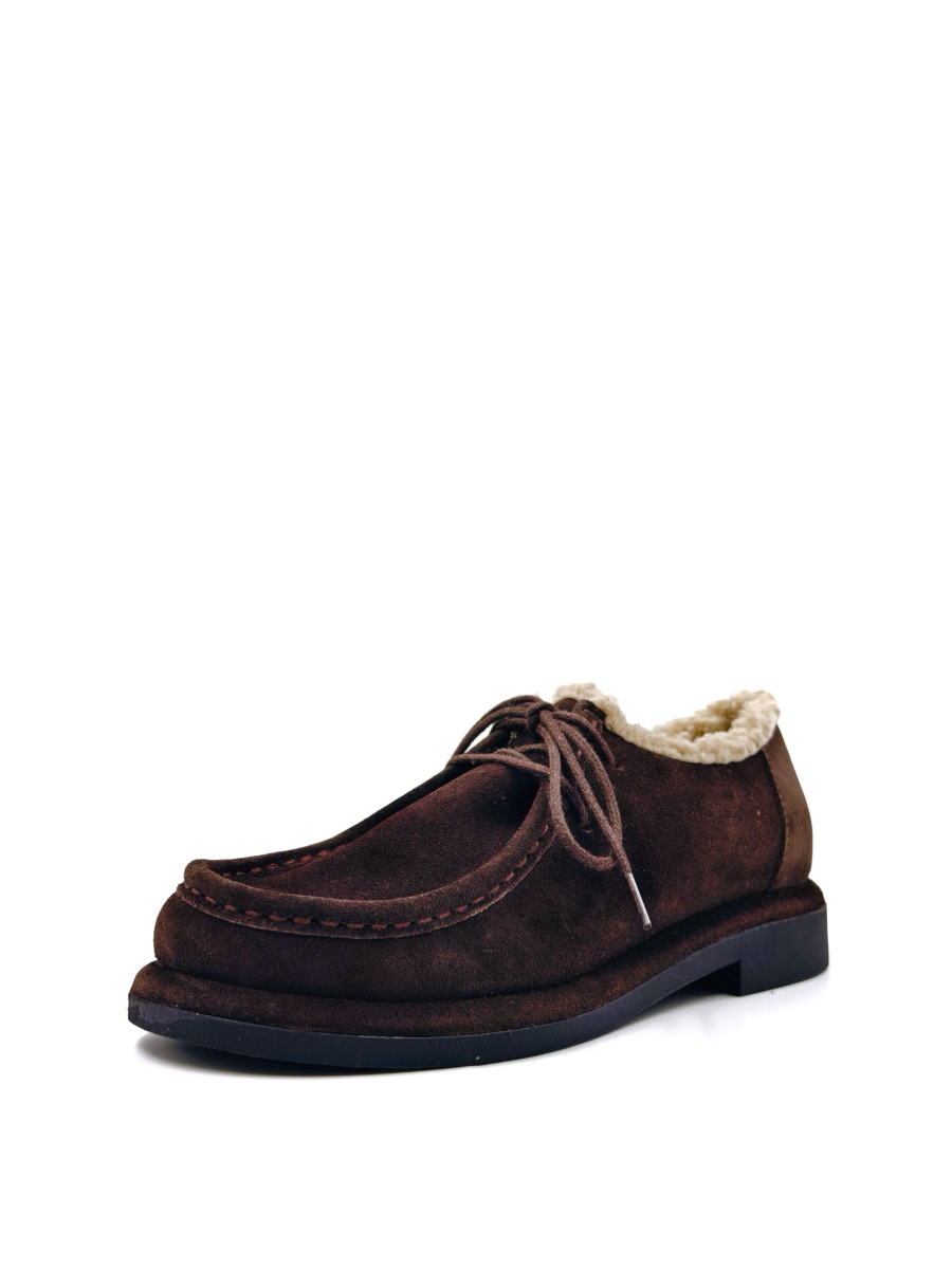 Ботинки зимние из натуральной замши GRANDERA, цвет: темно-коричневый 088-649-17 (939) купить онлайн