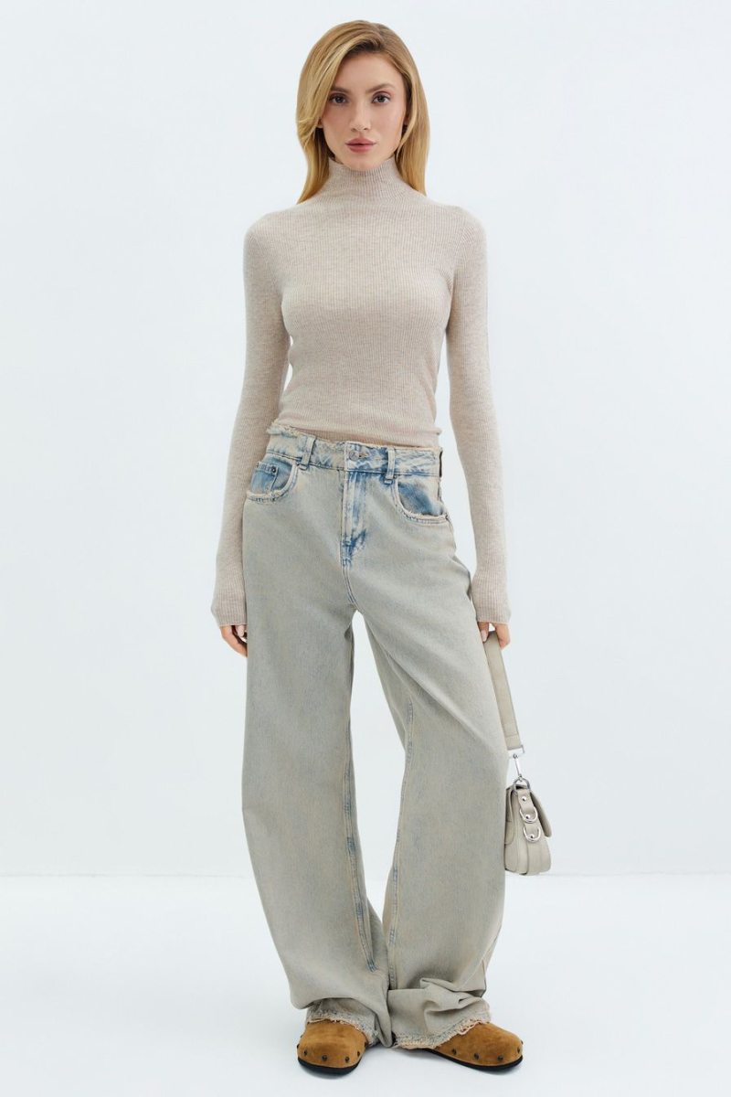 Водолазка с добавлением шерсти и кашемира TOPTOP, цвет: бежевый, TTS.052.14204.110 купить онлайн