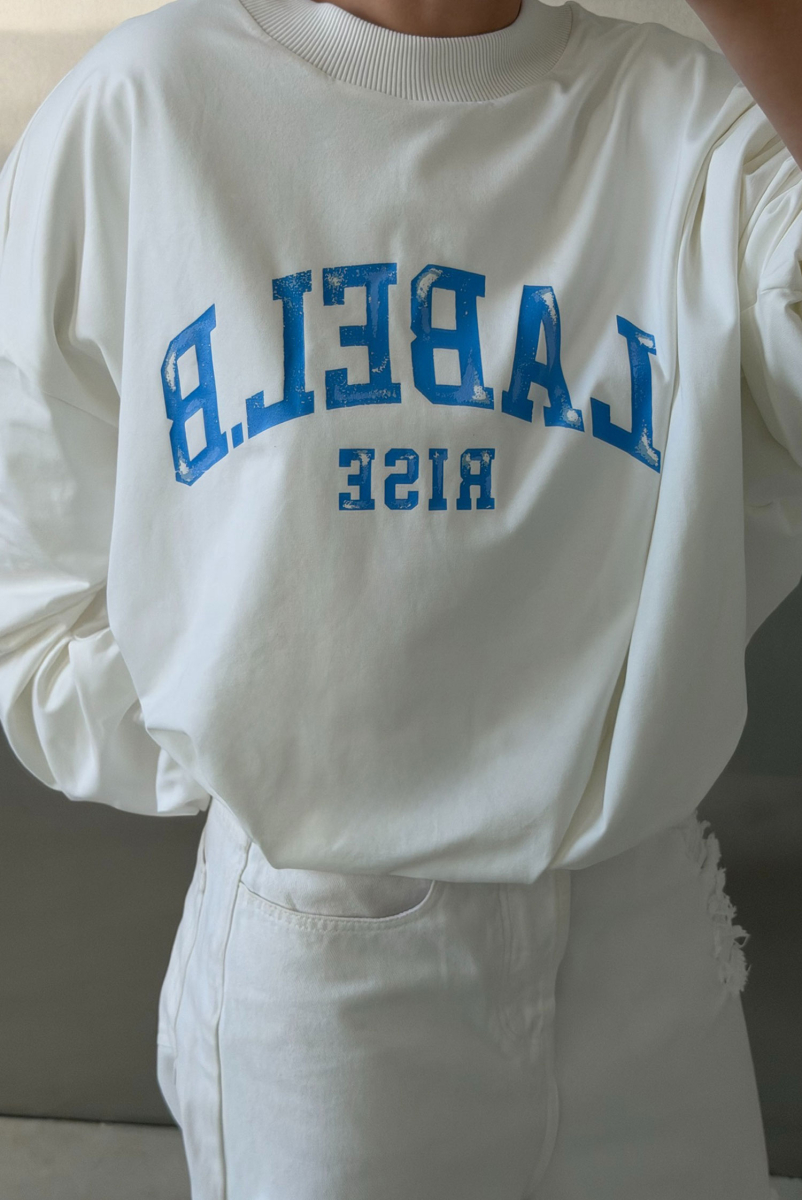 Свитшот с защипами тонкий Label .B, цвет: молочный, Tp.02.5.70\2WH купить онлайн