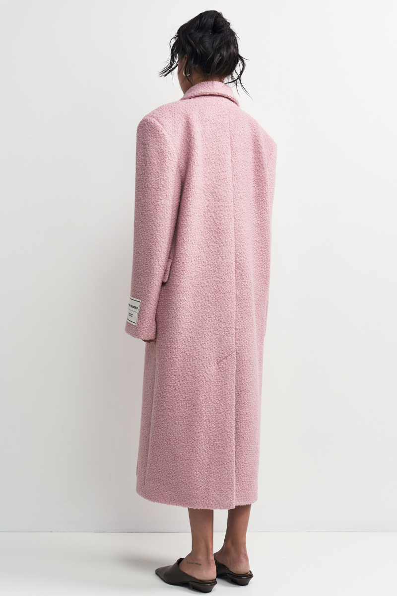 Пальто-макси из вареной шерсти Конфетно-розовый Erist store, цвет: розовый, НФ-00003234 купить онлайн