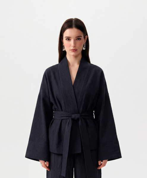 Куртка-кимоно из хлопковой ткани