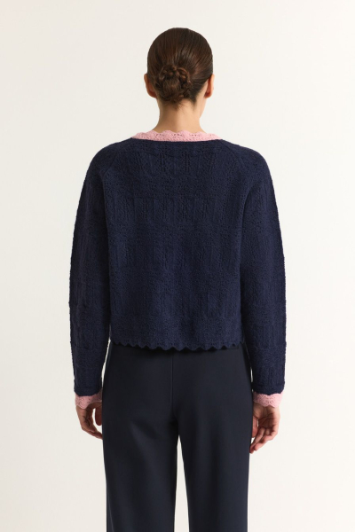Кардиган с контрастной отделкой TOPTOP, цвет: синий, TT.051.17502.621 купить онлайн