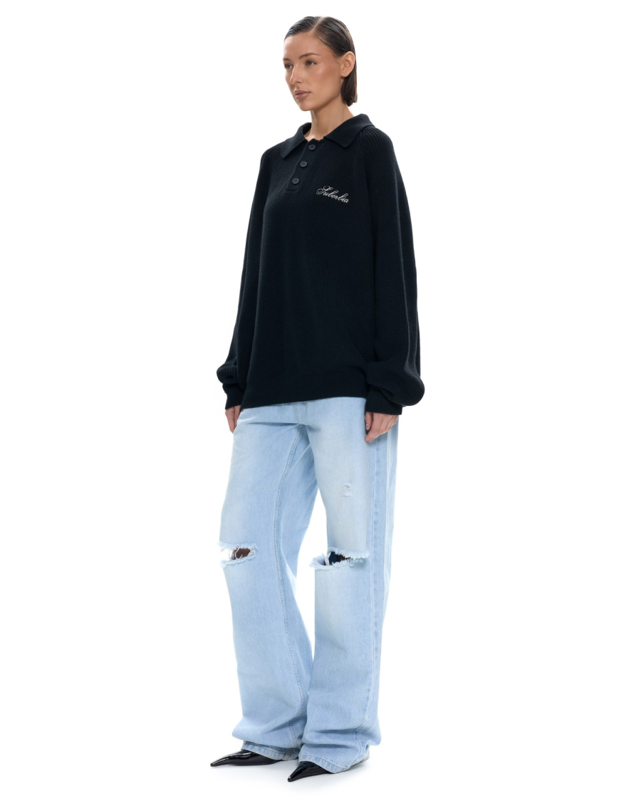 Вязаное поло Suborbia, цвет: Черный, 007129 купить онлайн