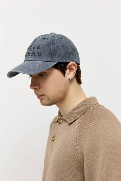 Кепка с надписью 1 AROUND, цвет: синий винтажный 175_07C02 купить онлайн