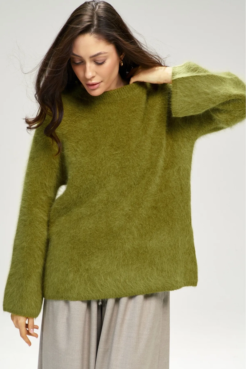 Джемпер из ангоры Olive Erist store, цвет: зеленый, НФ-00003139 купить онлайн