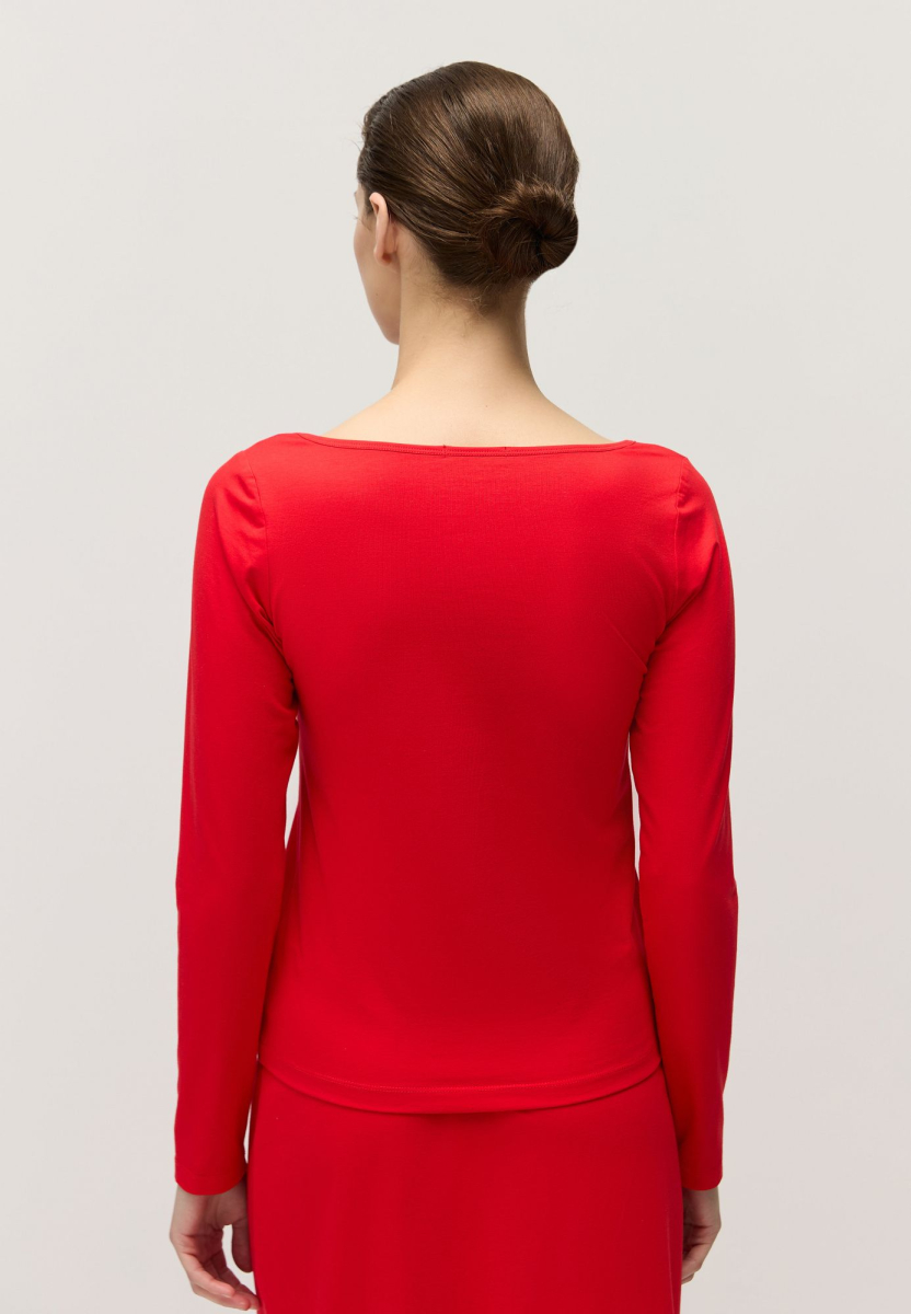 Лонгслив из модала с хлопком AROUND, цвет: красный,  купить онлайн