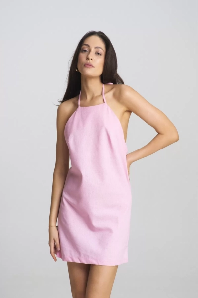 Платье мини из смесового льна Pink Erist store, цвет: розовый НФ-00002472 |новая коллекция купить онлайн