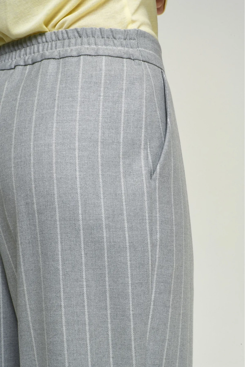 Брюки Basic на резинке в полоску Grey