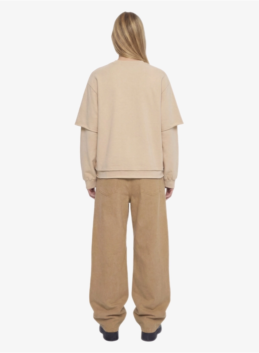 Лонгслив с двойным рукавом F | ABLE, цвет: бежевый, LNGSLV-FBL-LNT-BG купить онлайн