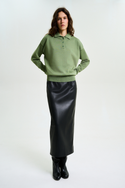 Юбка миди из экокожи FW 24/25 Label .B, цвет: black, Sk.27.2.3959BLC купить онлайн