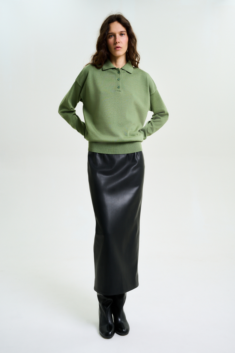 Юбка миди из экокожи FW 24/25 Label .B, цвет: black, Sk.27.2.3959BLC купить онлайн