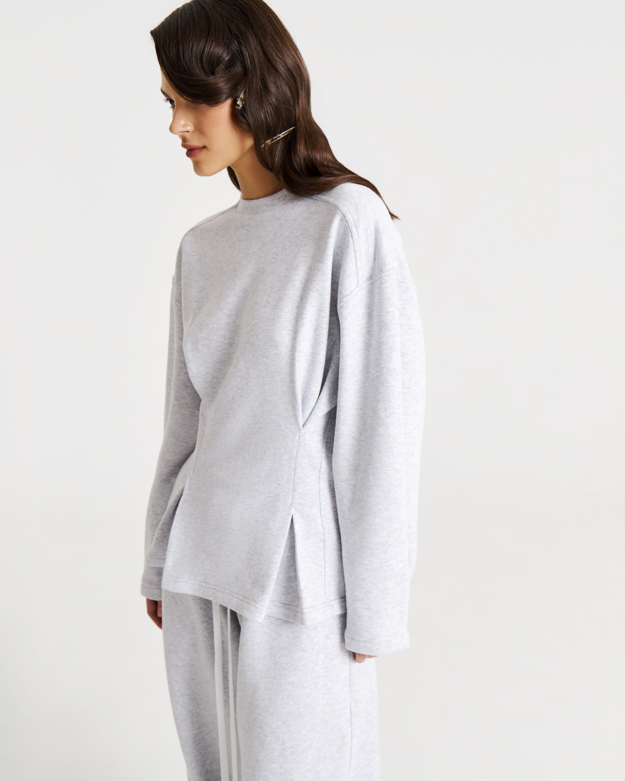 Свитшот с акцентной талией LIGHT/GRAY