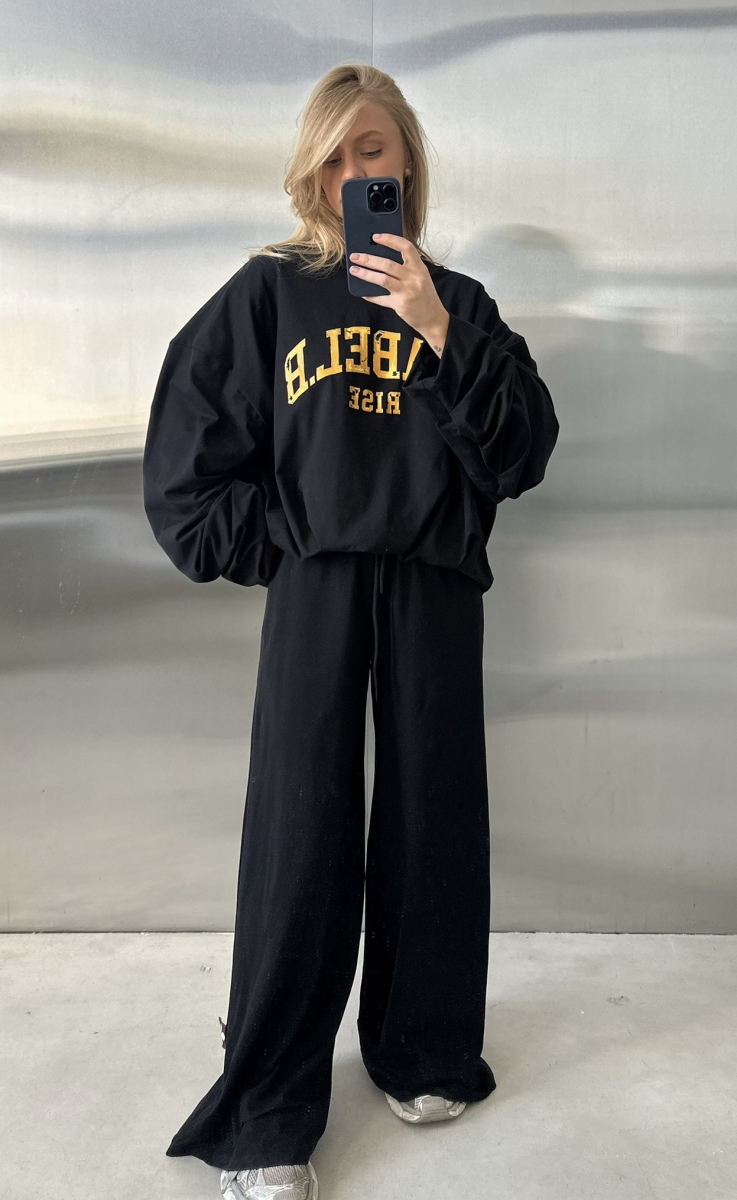 Свитшот с защипами тонкий Label .B, цвет: Черный,  купить онлайн