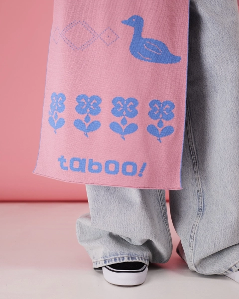 Двухсторонний шарф голубо-розовый TABOO, цвет: голубой Scarf02 купить онлайн