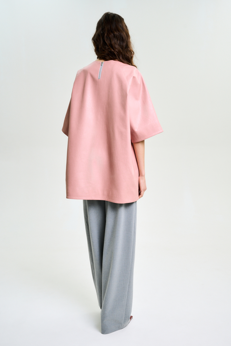 Футболка из экокожи LIGHT PINK Label .B, цвет: LIGHT PINK, Tp.04.5.4136.0225LP купить онлайн