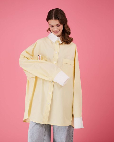 Рубашка макси оверсайз #23 TABOO, цвет: Желтый, Rub23 купить онлайн