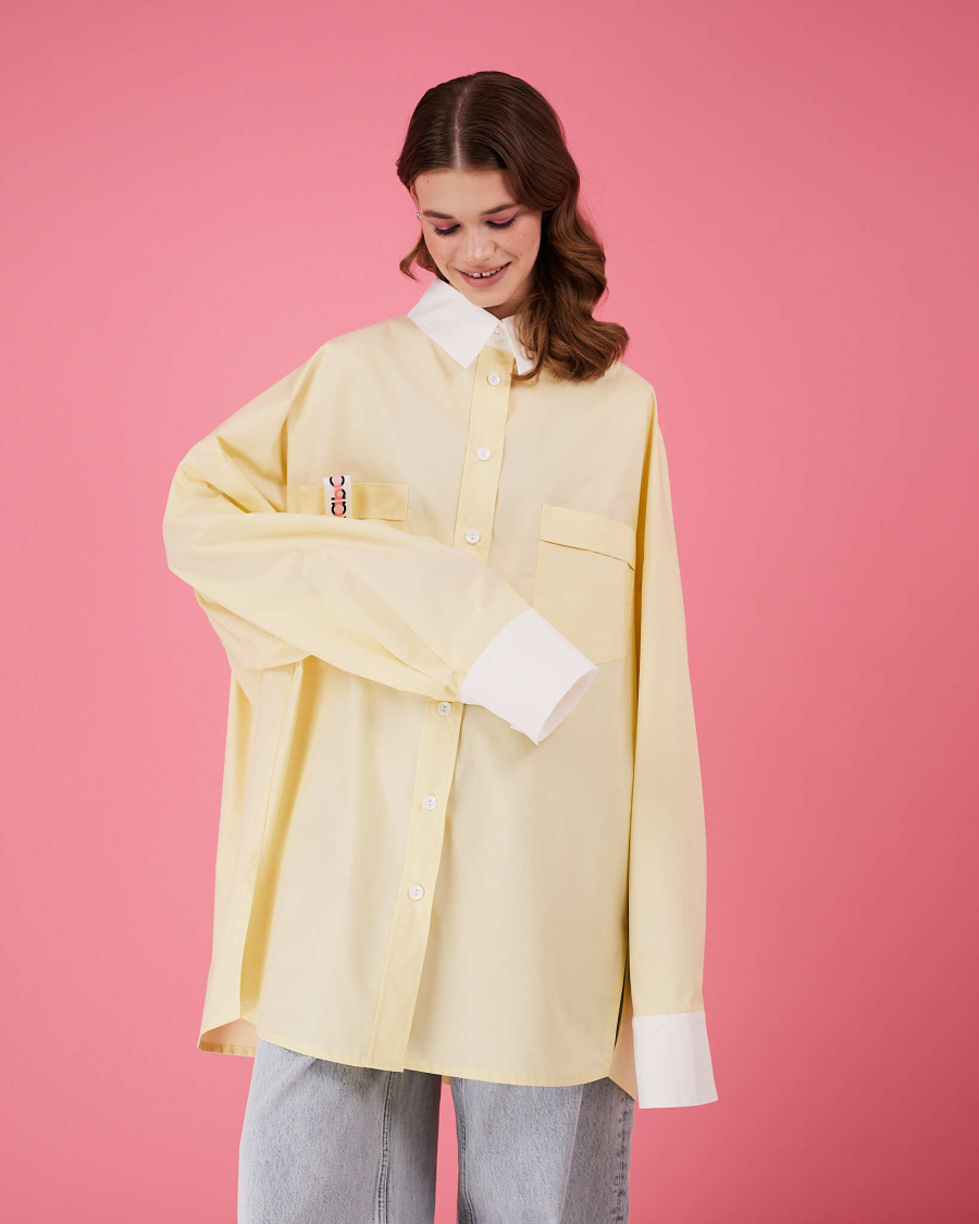 Рубашка макси оверсайз #23 TABOO, цвет: Желтый, Rub23 купить онлайн