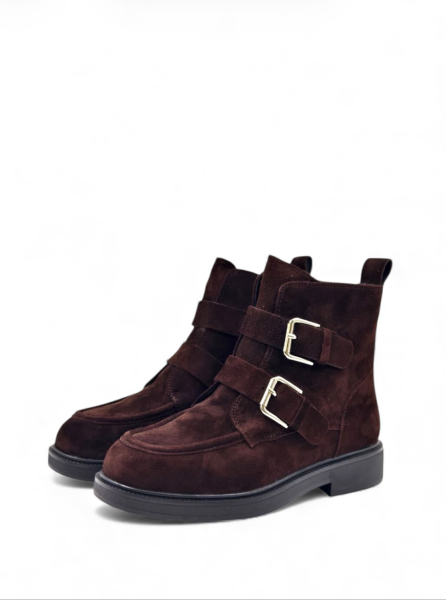 Ботинки зимние из натуральной замши GRANDERA, цвет: коричневый  купить онлайн