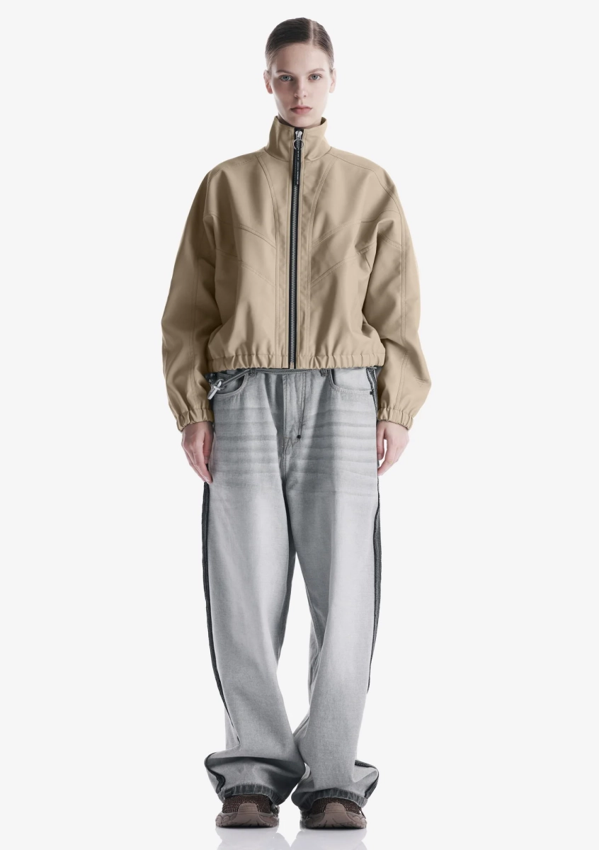 Бомбер из экокожи KRAKATAU, цвет: светлый тауп, Qw519A-810 купить онлайн