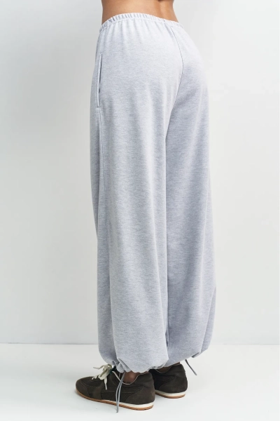 Брюки хлопковые на кулиске Erist store, цвет: серый меланж, НФ-00003391 купить онлайн