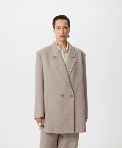 Пиджак из полушерстяного твида "в елочку"