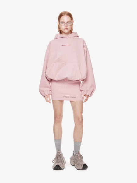 Хлопковый худи с логотипом POST POST SCRIPTUM, цвет: пудровый розовый,  купить онлайн