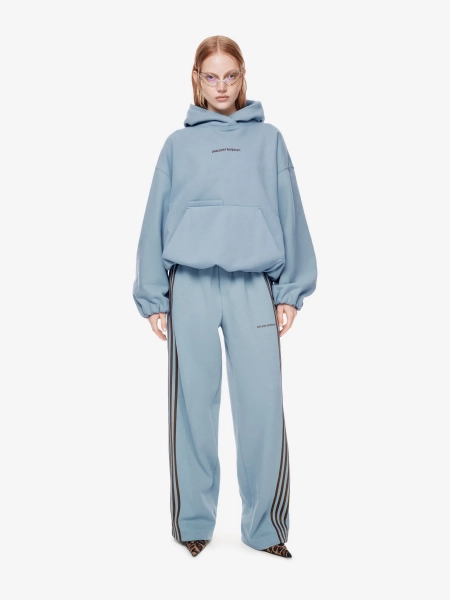 Хлопковый худи с логотипом POST POST SCRIPTUM, цвет: ретро голубой,  купить онлайн