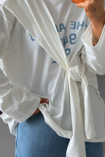 Лонгслив Крест-накрест Label .B, цвет: белый,  купить онлайн