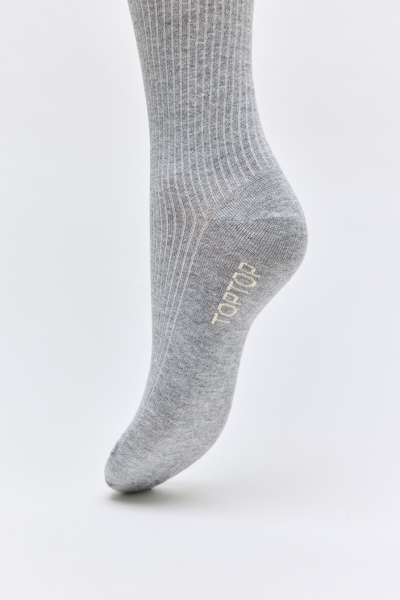 Носки с контрастной отделкой TOPTOP, цвет: серый меланж TT.082.17804.820 купить онлайн