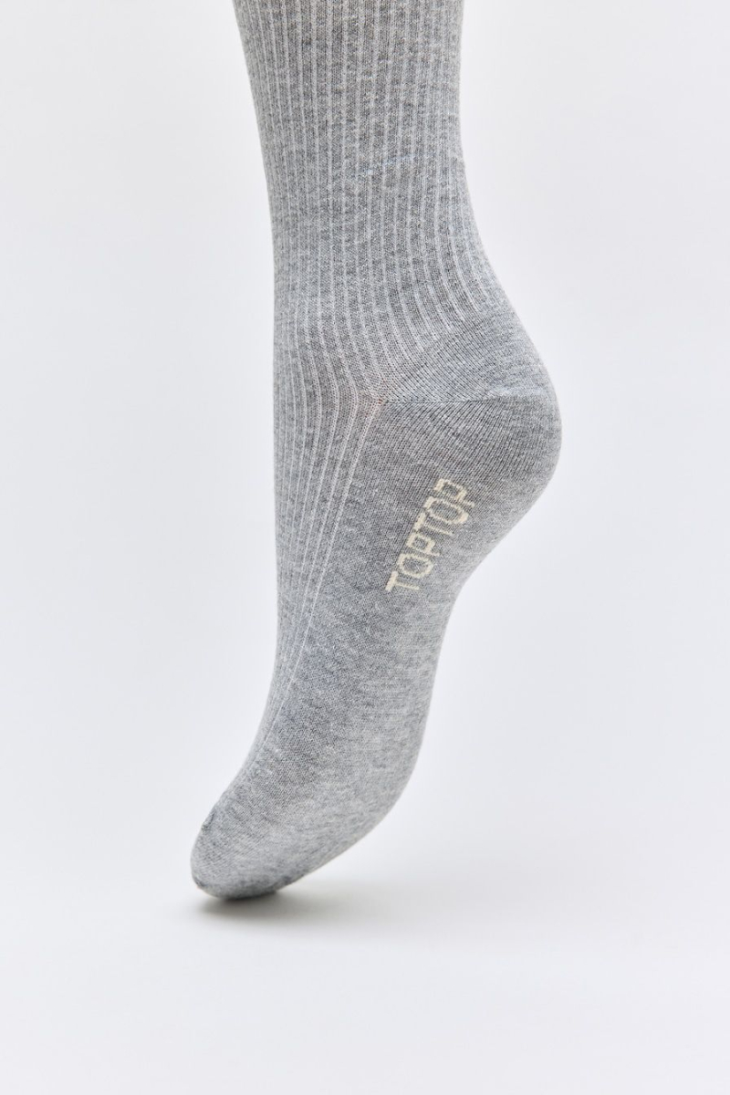 Носки с контрастной отделкой TOPTOP, цвет: серый меланж TT.082.17804.820 купить онлайн