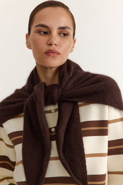 Косынка из смесовой ангорской шерсти TOPTOP, цвет: коричневый TTS.604.18514.700 купить онлайн