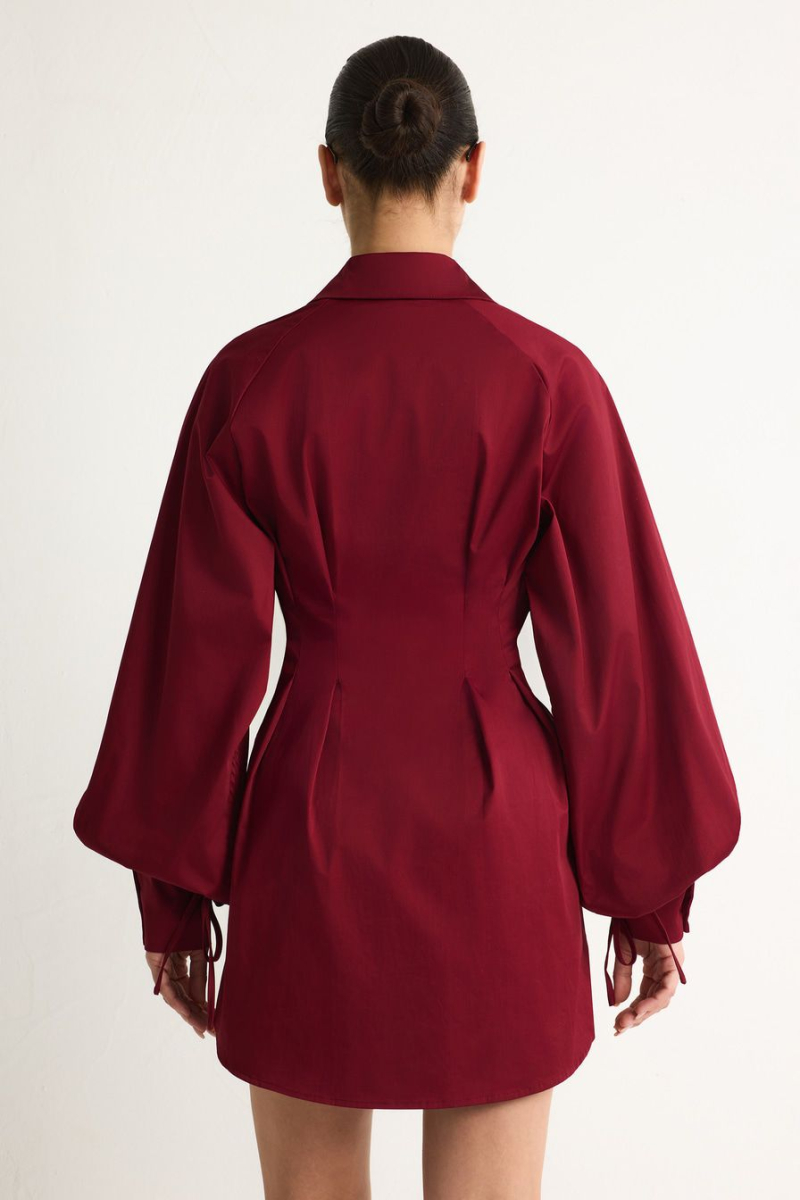 Платье из смесового хлопка TOPTOP, цвет: Бордовый, TT.010.10818.330 купить онлайн