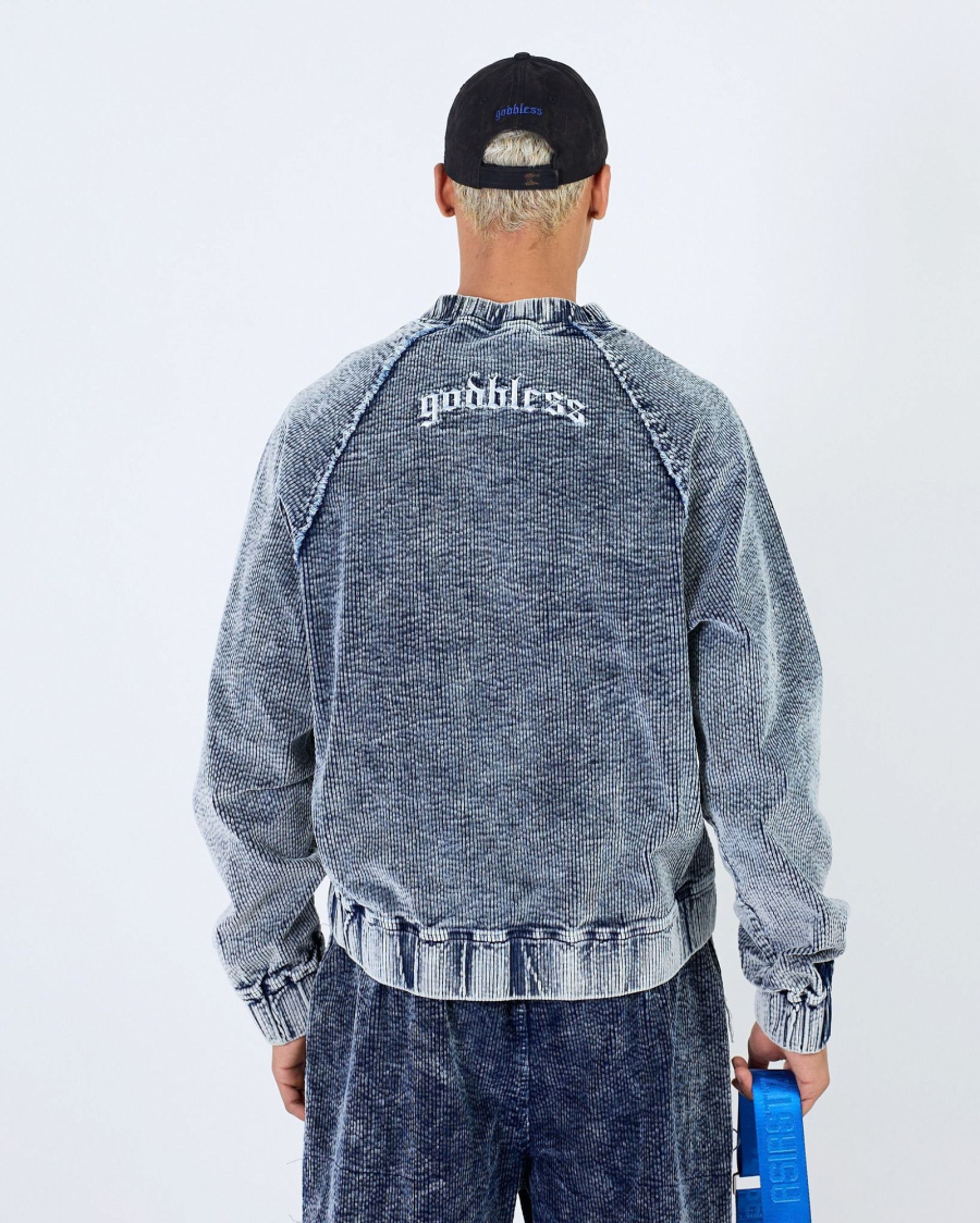 Свитшот OUT SEAMS WASHED BLUE ASIA ST 71, цвет: синий, Ast71.swt-seams-blue купить онлайн