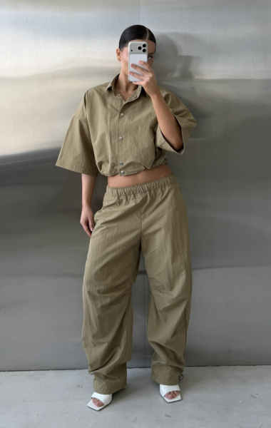 Брюки «бананы» плащевые