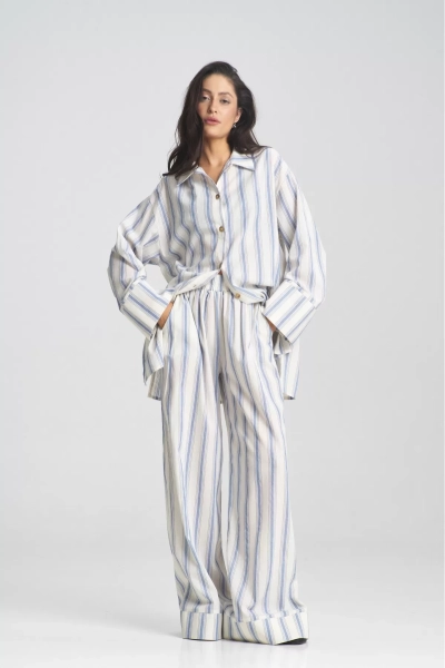 Костюм летний в полоску Milk&Blue Erist store, цвет: молочный, НФ-00002427 купить онлайн