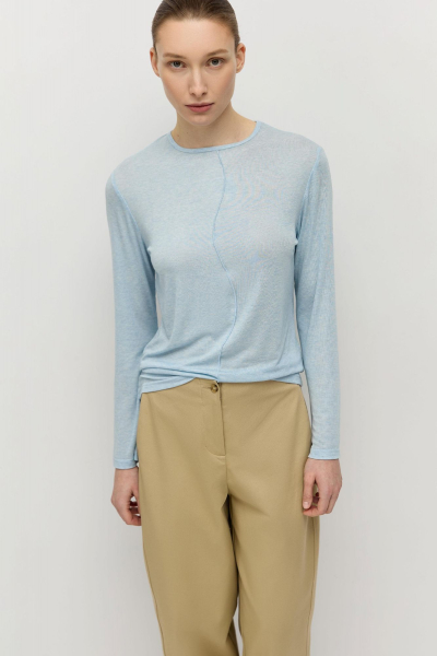 Лонгслив с рельефным швом AROUND, цвет: голубой, 219_92TW04 купить онлайн