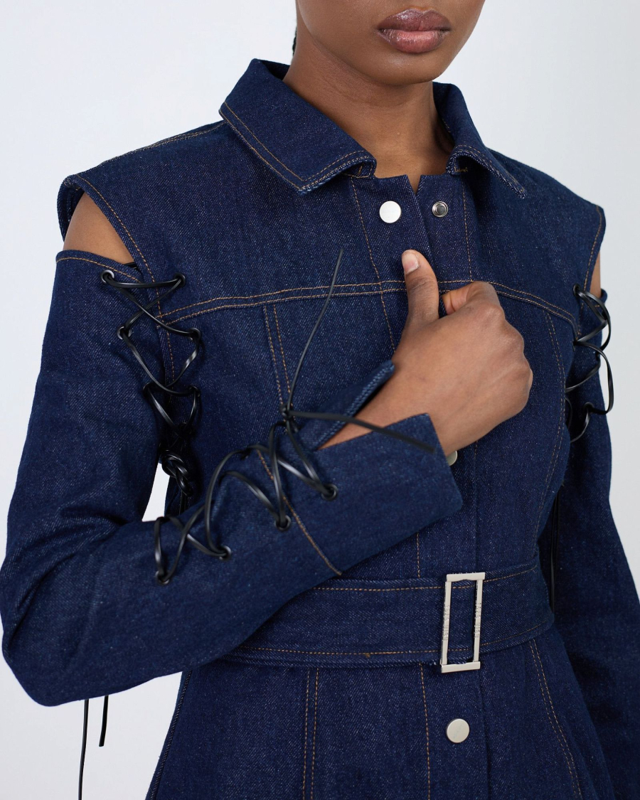 Платье-жакет из джинсы ASIA ST 71, цвет: синий, Ast71.dress-jeans-navy купить онлайн