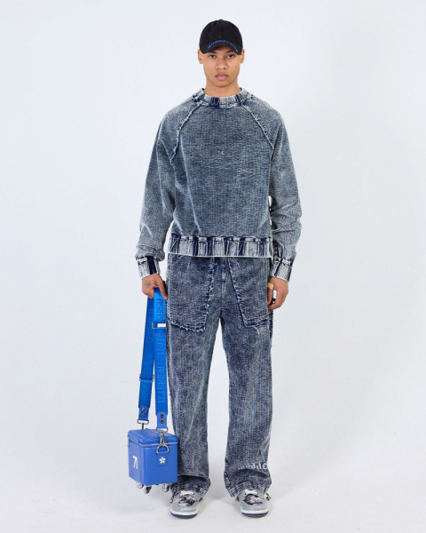 Джоггеры OUT SEAMS WASHED BLUE