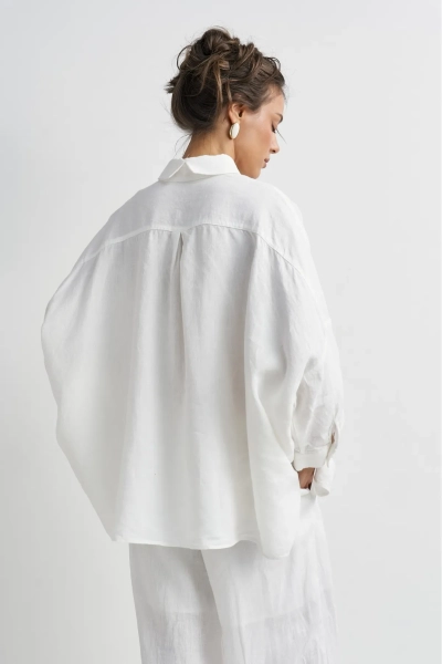Рубашка из льна рукав 3/4 Erist store, цвет: белый, НФ-00003884 купить онлайн
