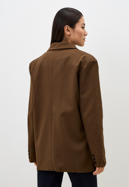 Пиджак со смещенной застежкой ENEVOO, цвет: коричневый, 02537 купить онлайн